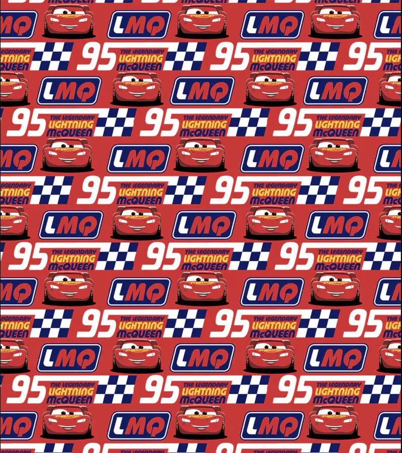 Disney Cars Fabric - Legendary Lightning McQueen Toss - 100% Cotton - 43” Wide - Sold by the Yard - Kids Quilting & Crafts Material | Gtex Fabrics