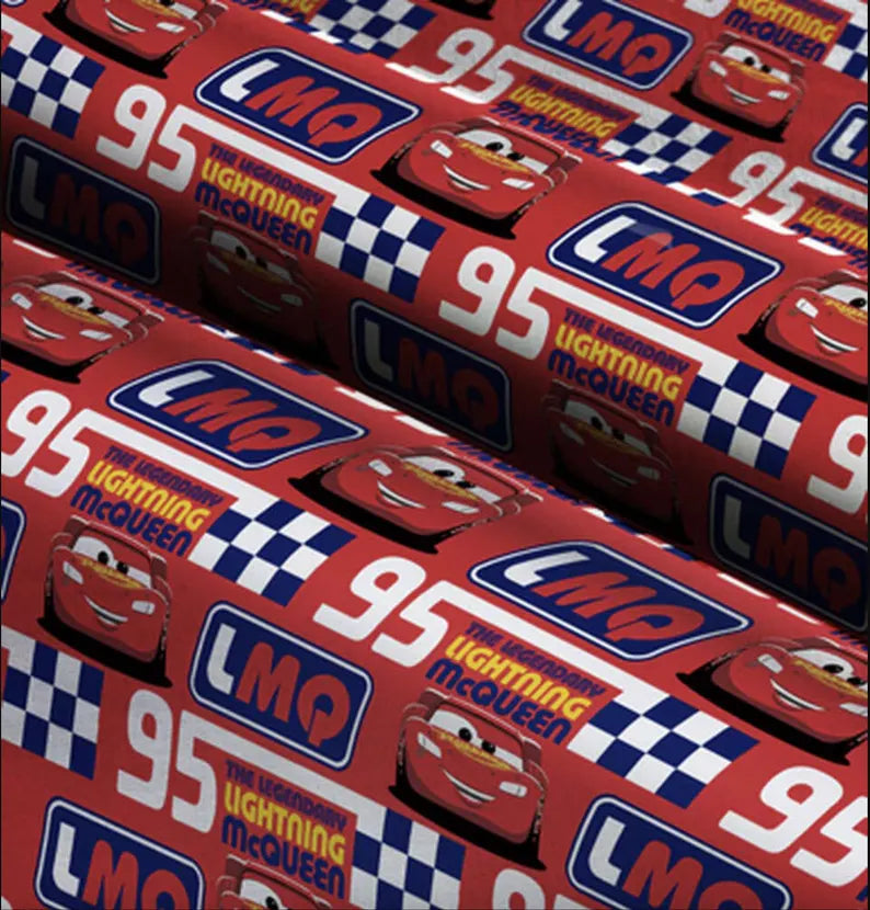 Disney Cars Fabric - Legendary Lightning McQueen Toss - 100% Cotton - 43” Wide - Sold by the Yard - Kids Quilting & Crafts Material | Gtex Fabrics
