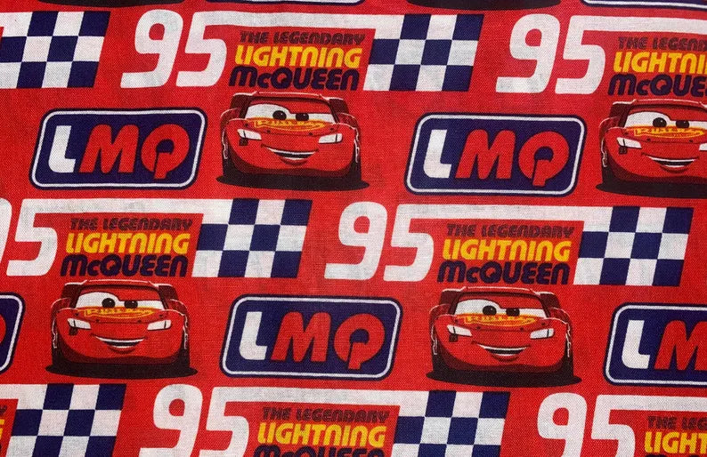 Disney Cars Fabric - Legendary Lightning McQueen Toss - 100% Cotton - 43” Wide - Sold by the Yard - Kids Quilting & Crafts Material | Gtex Fabrics