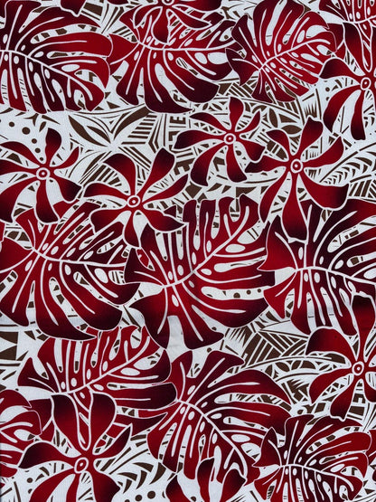 Hawaiian Tropical Hibiscus Polynesian Fabric - Peach Skin Fabric- by the Yard 58" Wide - New Design - Island Fabric 546 | Gtex Fabrics