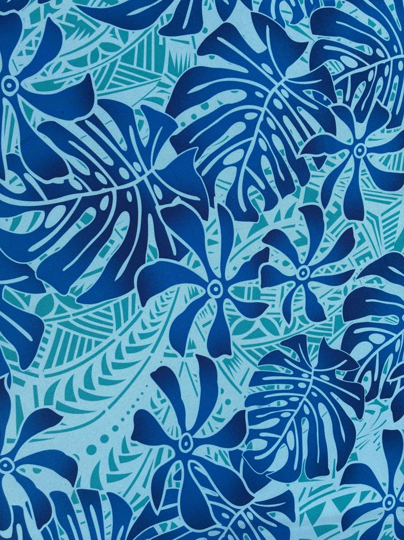Hawaiian Tropical Hibiscus Polynesian Fabric - Peach Skin Fabric- by the Yard 58" Wide - New Design - Island Fabric 546 | Gtex Fabrics