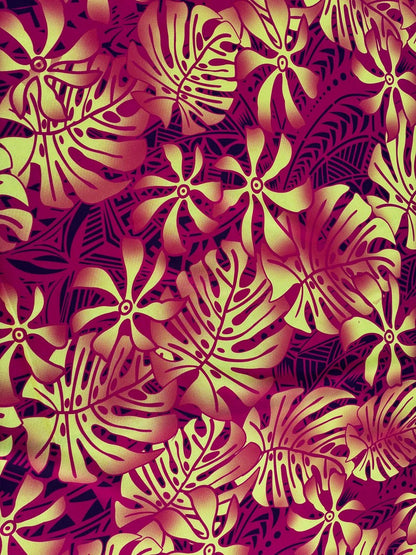 Hawaiian Tropical Hibiscus Polynesian Fabric - Peach Skin Fabric- by the Yard 58" Wide - New Design - Island Fabric 546 | Gtex Fabrics
