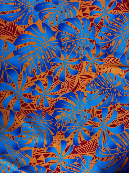 Hawaiian Tropical Hibiscus Polynesian Fabric - Peach Skin Fabric- by the Yard 58" Wide - New Design - Island Fabric 546 | Gtex Fabrics