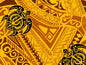Polynesian Tribal Turtle Fabric – Yellow Poly Cotton Blend Fabric, 44” Wide Island Print by the Yard