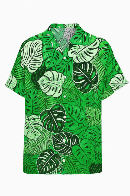 Monstera Leaf Fabric – Green Poly Cotton Blend Fabric, 44” Wide Tropical Island Print by the Yard
