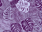 Monstera Leaf Fabric – Purple & Lavender Poly Cotton Blend Fabric, 44” Wide Tropical Island Print by the Yard