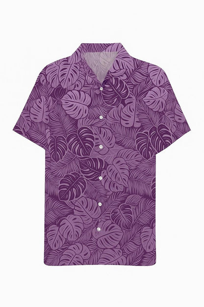 Monstera Leaf Fabric – Purple & Lavender Poly Cotton Blend Fabric, 44” Wide Tropical Island Print by the Yard