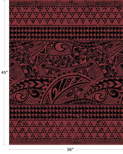 Polynesian Tribal Fabric – Dark Rosewood Poly Cotton Blend Fabric, 44” Wide Island Print by the Yard