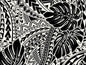 Polynesian Tribal Monstera Fabric – Black & Beige Poly Cotton Blend Fabric, 44” Wide Island Print by the Yard