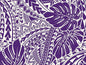 Polynesian Tribal Monstera Fabric – Purple & White Poly Cotton Blend Fabric, 44” Wide Island Print by the Yard