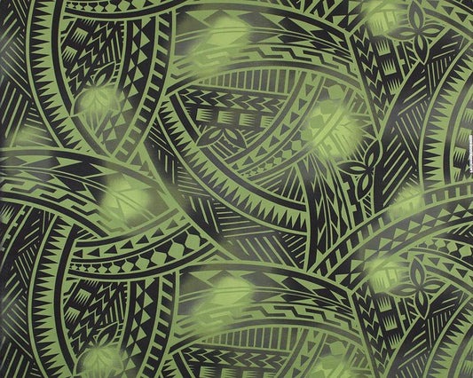 New Style Polynesian Tribal Tapa Tattoo Fabric – Yellow & Red Poly Cotton Blend Fabric, 44” Wide Island Print by the Yard