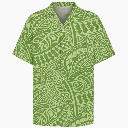 Polynesian Tribal Fabric – Sage Green 100% Cotton, 44” Wide Island Print by the Yard