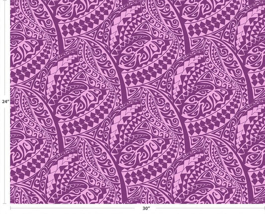 Polynesian Tribal Fabric – Pink and Magenta 100% Cotton, 44” Wide Island Print by the Yard