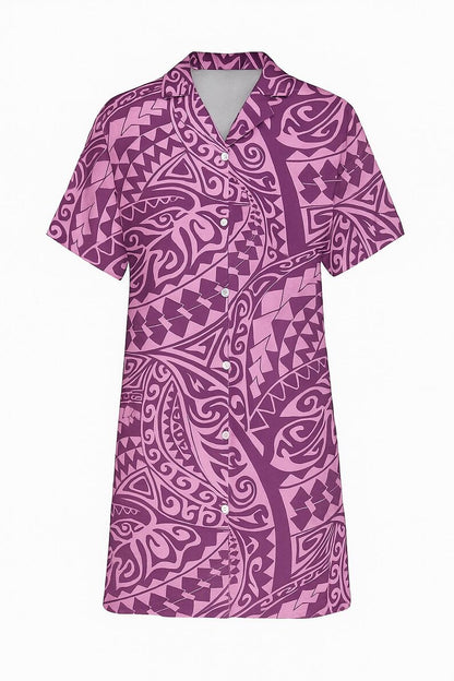 Polynesian Tribal Fabric – Pink and Magenta 100% Cotton, 44” Wide Island Print by the Yard