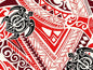 Polynesian Tribal Turtle Fabric – Red & White Poly Cotton Blend Fabric, 44” Wide Island Print by the Yard