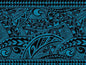 Polynesian Tribal Fabric – Teal Blue Poly Cotton Blend Fabric, 44” Wide Island Print by the Yard