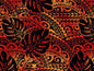 Polynesian Tribal Tattoo Monstera Fabric – Red & Black 100% Cotton Fabric, 44” Wide Island Print by the Yard