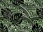 Polynesian Tribal Tattoo Monstera Fabric – Sage Green & Black 100% Cotton Fabric, 44” Wide Island Print by the Yard