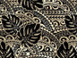 Polynesian Tribal Tattoo Monstera Fabric – Champagne Brown & Black 100% Cotton Fabric, 44” Wide Island Print by the Yard
