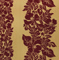 Polynesian Hibiscus Fabric – Champagne & Burgundy Poly Cotton Blend, 44” Wide, Sold by the Yard | G-tex Fabrics