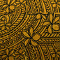 Plumeria Tribal Design Peachskin Fabric | Islands Fabric