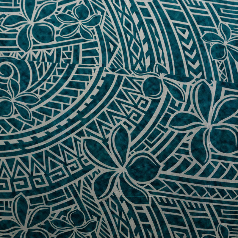 Plumeria Tribal Design Peachskin Fabric | Islands Fabric