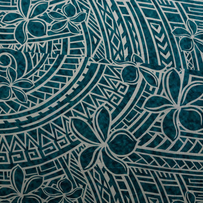 Plumeria Tribal Design Peachskin Fabric | Islands Fabric